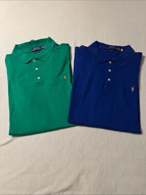 Polo by Ralph Lauren Emerald Green and Royal Blue Short Sleeve Polo